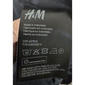 H&M Dress Shirt in black with white dots, size S